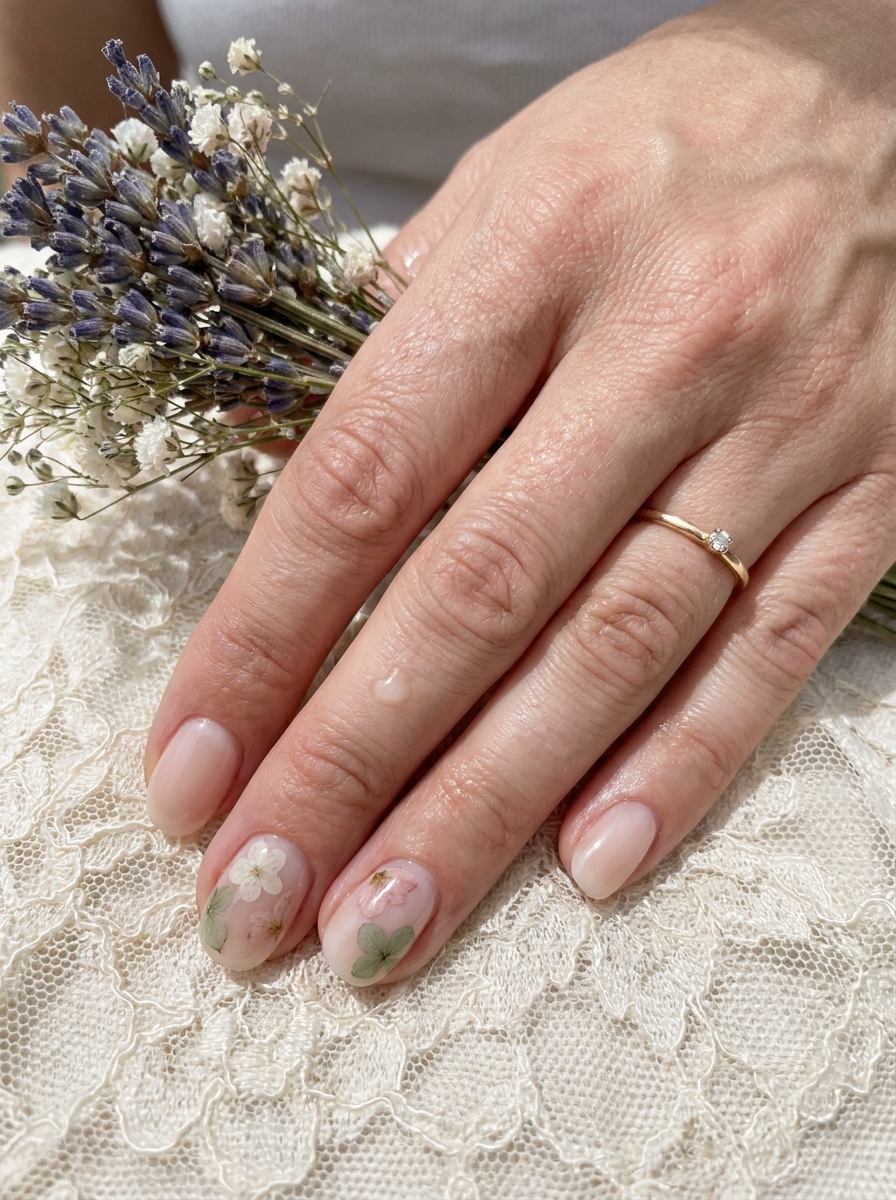 Blush Tulle Ombré Nails